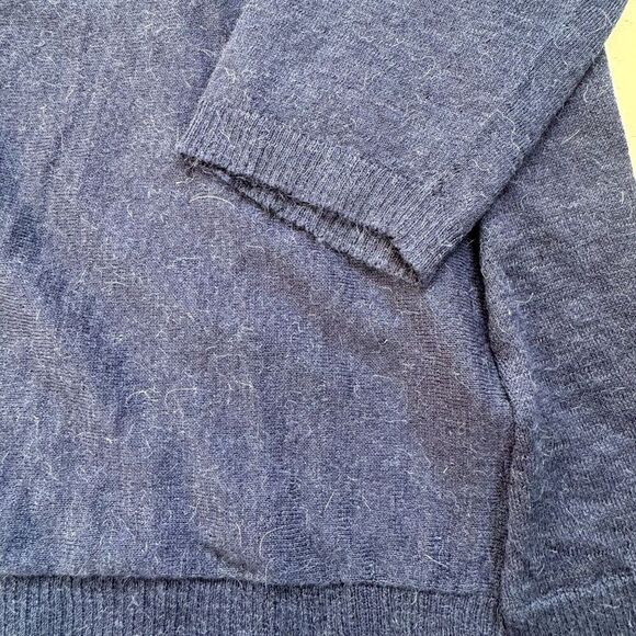 Eileen Fisher Blue Merino Alpaca Wool Tencel Blend Sweater Womens M Long Sleeve - Picture 6 of 8